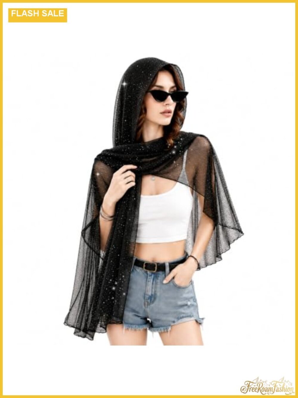 Sheer Sequin Scarf Shawl Wrap Women Lightweight Sparkly Rave